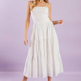 ENCHANTING MOMENTS WOVEN MIDI DRESS