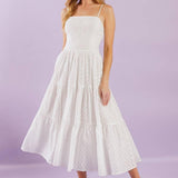 ENCHANTING MOMENTS WOVEN MIDI DRESS