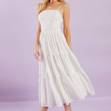 ENCHANTING MOMENTS WOVEN MIDI DRESS