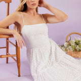 ENCHANTING MOMENTS WOVEN MIDI DRESS