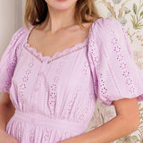 MIDNIGHT MIRAGE GOWN WOVEN EYELET MINI DRESS