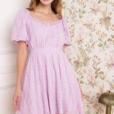 MIDNIGHT MIRAGE GOWN WOVEN EYELET MINI DRESS