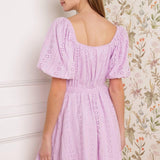 MIDNIGHT MIRAGE GOWN WOVEN EYELET MINI DRESS