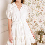 STARLIGHT SOIREE WOVEN EYELET MINI DRESS