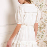 STARLIGHT SOIREE WOVEN EYELET MINI DRESS