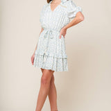 SKYWARD BLUE WOVEN MINI DRESS