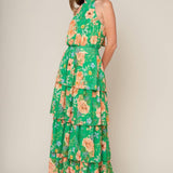 PORCELAIN BLOOM WOVEN MAXI DRESS