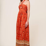 SIDEWALK CAFÉ TERRACOTTA WOVEN MAXI DRESS