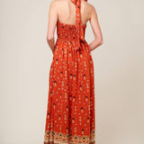 SIDEWALK CAFÉ TERRACOTTA WOVEN MAXI DRESS