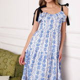 OFF FOR THE DAY WOVEN MIDI DRESS