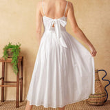 BACK AND FORTH EYELET MIDI DRESS
