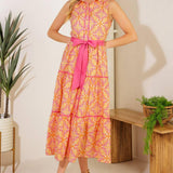 RAINFOREST RADIANCE WOVEN MIDI DRESS