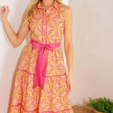 RAINFOREST RADIANCE WOVEN MIDI DRESS
