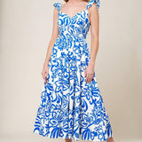 MEMORABLE ENTRANCE BLUE WOVEN MDI DRESS