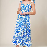 MEMORABLE ENTRANCE BLUE WOVEN MDI DRESS