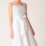 ROMINA BRODERIE WOVEN MIDI DRESS