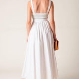 ROMINA BRODERIE WOVEN MIDI DRESS