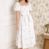 LUXE LAGOON EMBROIDERED MIDI DRESS