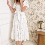 LUXE LAGOON EMBROIDERED MIDI DRESS
