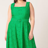 DAFFODILS & DAYDREAMS WOVEN LACE MIDI DRESS