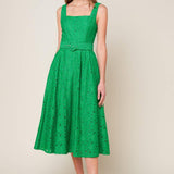 DAFFODILS & DAYDREAMS WOVEN LACE MIDI DRESS