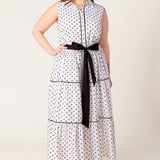 OUT OF REACH WOVEN MIDI DRESS
