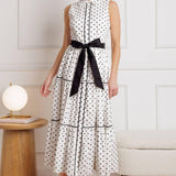 OUT OF REACH WOVEN MIDI DRESS