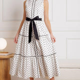 OUT OF REACH WOVEN MIDI DRESS