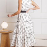 OUT OF REACH WOVEN MIDI DRESS
