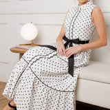 OUT OF REACH WOVEN MIDI DRESS