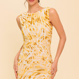 SWEET AS EVER POWER MESH BODYCON MIDI DRESS