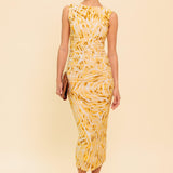 SWEET AS EVER POWER MESH BODYCON MIDI DRESS