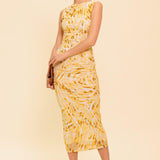 SWEET AS EVER POWER MESH BODYCON MIDI DRESS