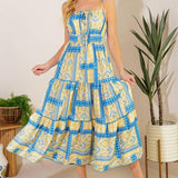 MAKING A WISH WOVEN MIDI DRESS