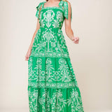 SWEET LIKE GREEN WOVEN MAXI DRESS