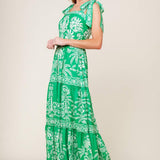 SWEET LIKE GREEN WOVEN MAXI DRESS