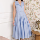 HOPPING ISLANDS WOVEN MIDI DRESS