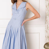 HOPPING ISLANDS WOVEN MIDI DRESS