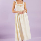 TOTAL CRUSH CREAM WOVEN MIDI DRESS