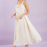 TOTAL CRUSH CREAM WOVEN MIDI DRESS