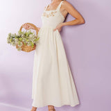 TOTAL CRUSH CREAM WOVEN MIDI DRESS