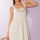 TOTAL CRUSH CREAM WOVEN MIDI DRESS