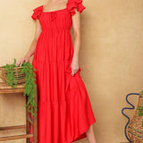 GET WITH IT WOVEN MIDI DRESS