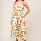 ROAMING AROUND WOVEN MIDI DRESS