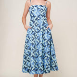 GWENNY BLUE DENIM MIDI DRESS