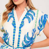 SOFTLY SPOKEN BLUE WOVEN MIDI DRESS