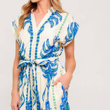 SOFTLY SPOKEN BLUE WOVEN MIDI DRESS