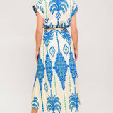 SOFTLY SPOKEN BLUE WOVEN MIDI DRESS