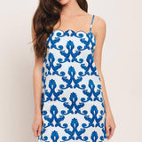 COASTAL SCROLL WOVEN MINI DRESS