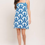 COASTAL SCROLL WOVEN MINI DRESS